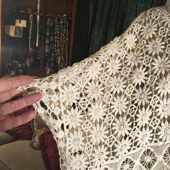 Natural Cotton Poncho Summery Sweet Beautiful - Picture 4 of 6